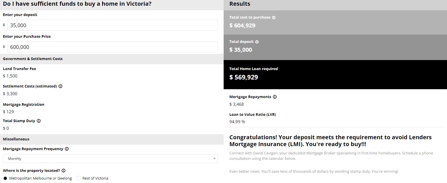 First Home Buyer calculator